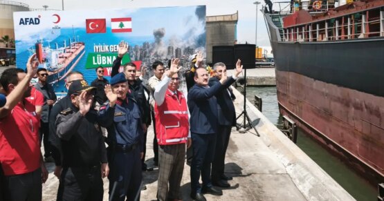 Lübnan’a gidecek. Yardım gemisi Mersin’den yola çıktı