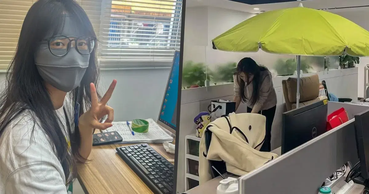 Yeni akım: Ofiste şemsiye açıp maske takıyorlar